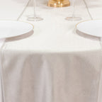 Scuba Polyester 12"x108" Table Runner Shimmer Silver - Wrinkle - Free Table Linen - Bell Racket Store