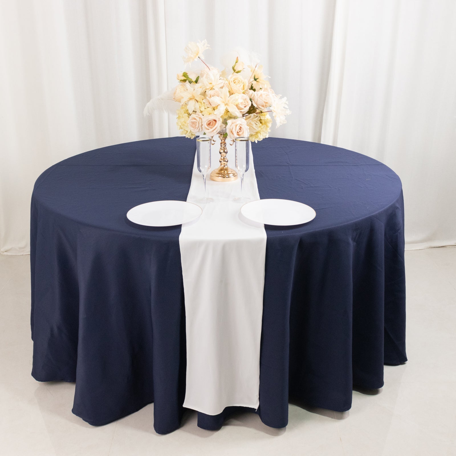 Scuba Polyester 12"x108" Table Runner White - Wrinkle - Free Table Linen for Events & Weddings - Bell Racket Store