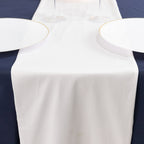 Scuba Polyester 12"x108" Table Runner White - Wrinkle - Free Table Linen for Events & Weddings - Bell Racket Store