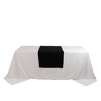 Scuba Polyester 24"x72" Wide Table Runner Black - Wrinkle - Free Table Linen - Bell Racket Store
