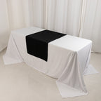 Scuba Polyester 24"x72" Wide Table Runner Black - Wrinkle - Free Table Linen - Bell Racket Store