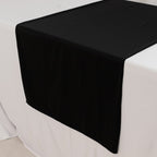 Scuba Polyester 24"x72" Wide Table Runner Black - Wrinkle - Free Table Linen - Bell Racket Store