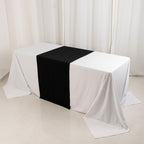Scuba Polyester 24"x72" Wide Table Runner Black - Wrinkle - Free Table Linen - Bell Racket Store