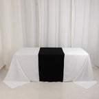 Scuba Polyester 24"x72" Wide Table Runner Black - Wrinkle - Free Table Linen - Bell Racket Store