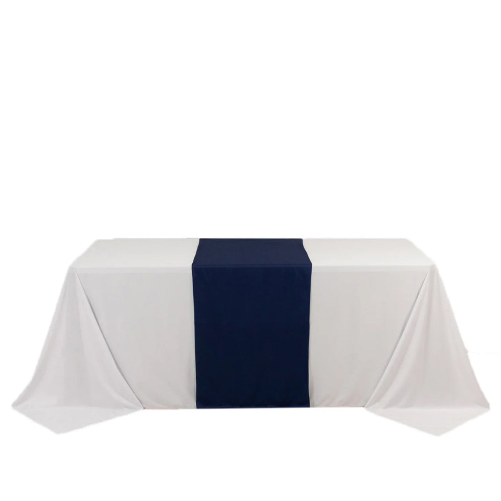 Scuba Polyester 24"x72" Wide Table Runner Navy Blue - Wrinkle - Free Table Linen - Bell Racket Store