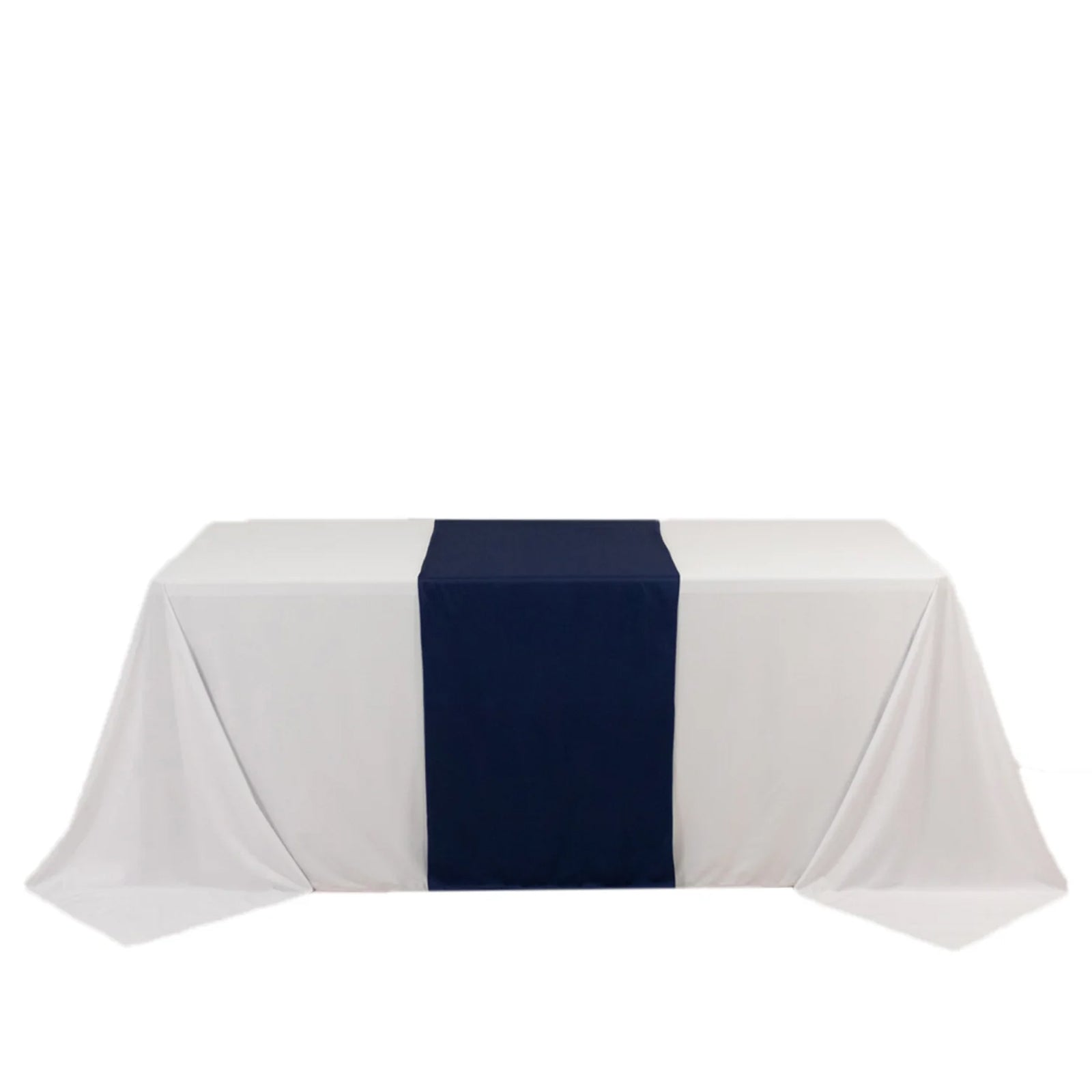Scuba Polyester 24"x72" Wide Table Runner Navy Blue - Wrinkle - Free Table Linen - Bell Racket Store