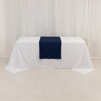 Scuba Polyester 24"x72" Wide Table Runner Navy Blue - Wrinkle - Free Table Linen - Bell Racket Store