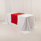 Scuba Polyester 24"x72" Wide Table Runner Red - Wrinkle - Free Table Linen - Bell Racket Store