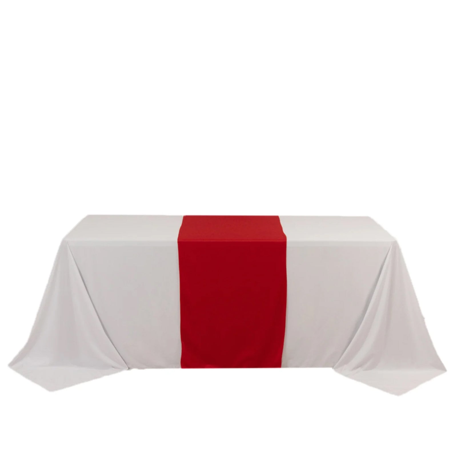 Scuba Polyester 24"x72" Wide Table Runner Red - Wrinkle - Free Table Linen - Bell Racket Store