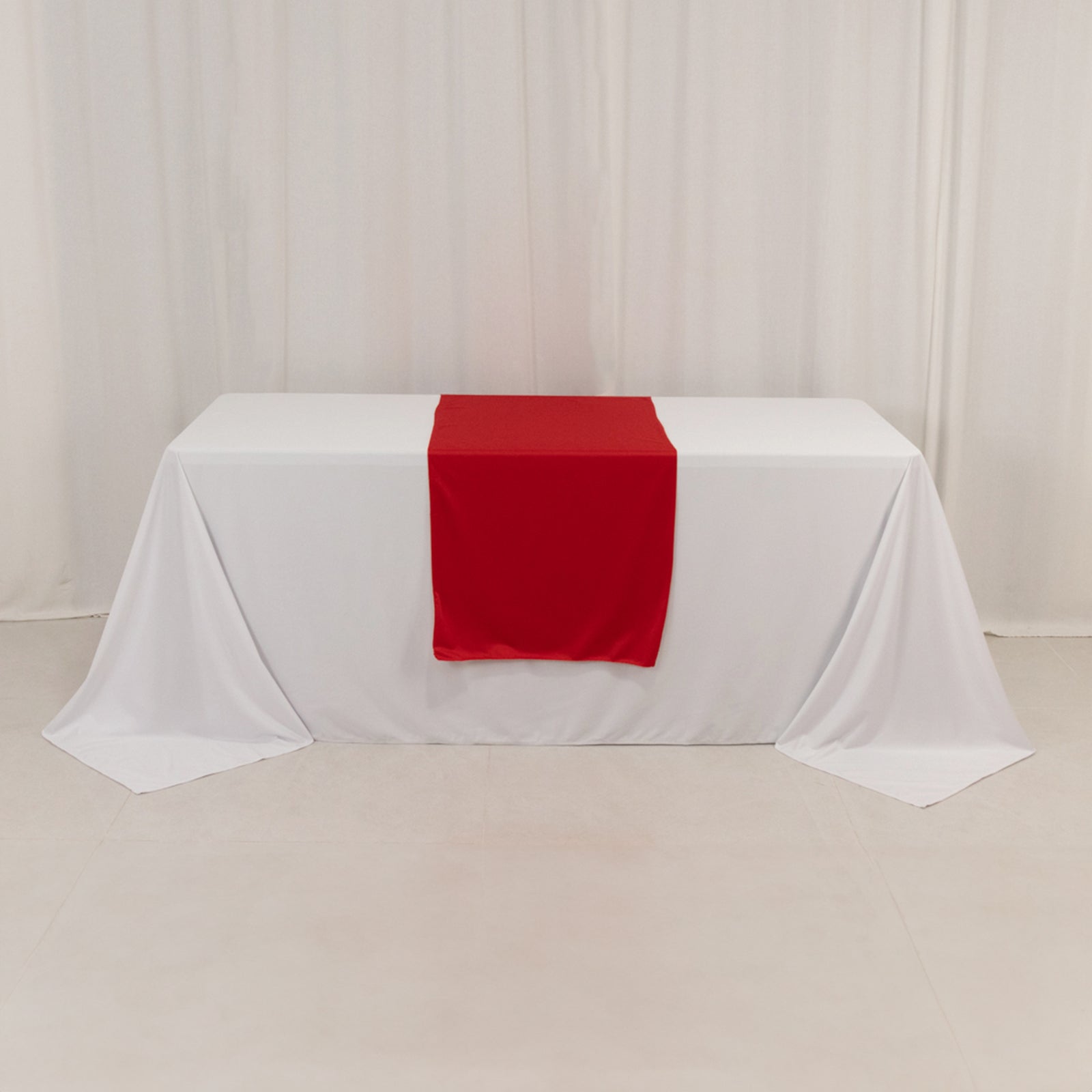 Scuba Polyester 24"x72" Wide Table Runner Red - Wrinkle - Free Table Linen - Bell Racket Store