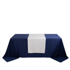 Scuba Polyester 24"x72" Wide Table Runner White - Wrinkle - Free Trade Show & Event Table Linen - Bell Racket Store