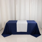 Scuba Polyester 24"x72" Wide Table Runner White - Wrinkle - Free Trade Show & Event Table Linen - Bell Racket Store