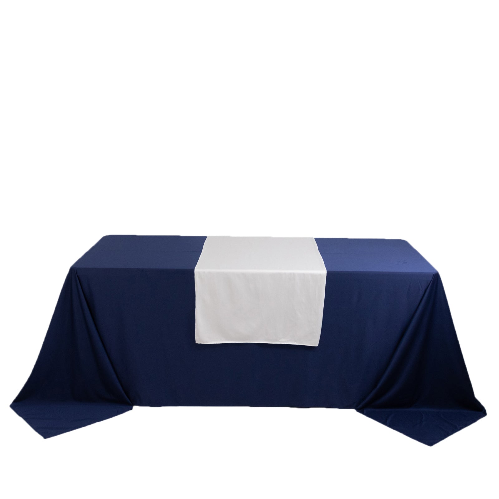 Scuba Polyester 24"x72" Wide Table Runner White - Wrinkle - Free Trade Show & Event Table Linen - Bell Racket Store