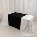Scuba Polyester 36"x72" Wide Table Runner Black - Wrinkle - Free Trade Show Table Linen - Bell Racket Store