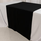 Scuba Polyester 36"x72" Wide Table Runner Black - Wrinkle - Free Trade Show Table Linen - Bell Racket Store