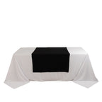 Scuba Polyester 36"x72" Wide Table Runner Black - Wrinkle - Free Trade Show Table Linen - Bell Racket Store