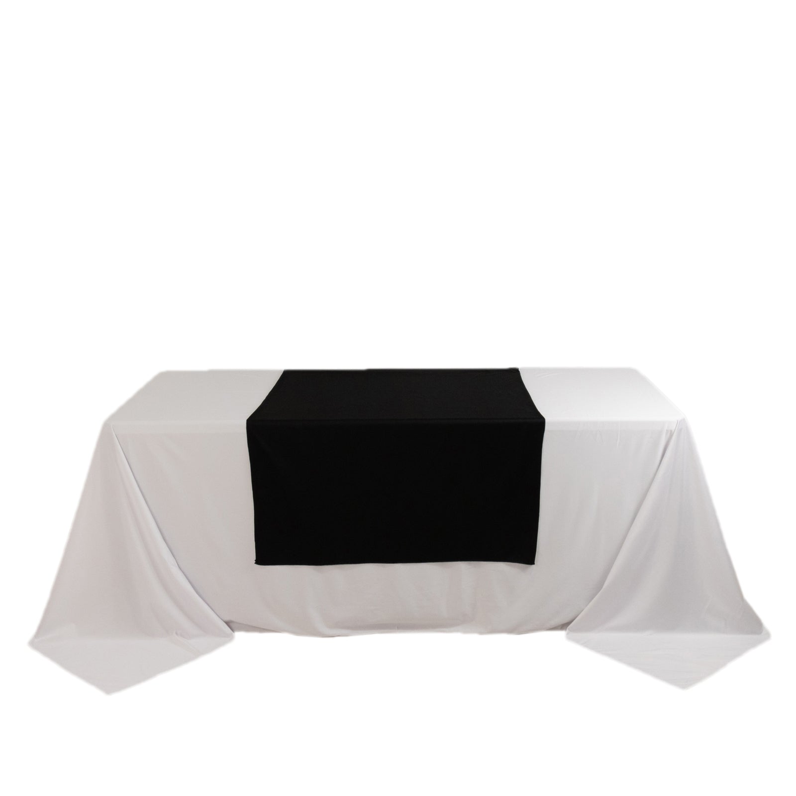 Scuba Polyester 36"x72" Wide Table Runner Black - Wrinkle - Free Trade Show Table Linen - Bell Racket Store