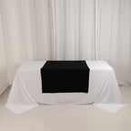 Scuba Polyester 36"x72" Wide Table Runner Black - Wrinkle - Free Trade Show Table Linen - Bell Racket Store