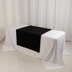 Scuba Polyester 36"x72" Wide Table Runner Black - Wrinkle - Free Trade Show Table Linen - Bell Racket Store