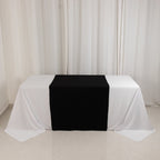 Scuba Polyester 36"x72" Wide Table Runner Black - Wrinkle - Free Trade Show Table Linen - Bell Racket Store