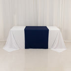 Scuba Polyester 36"x72" Wide Table Runner Navy Blue - Wrinkle - Free Trade Show Table Linen - Bell Racket Store