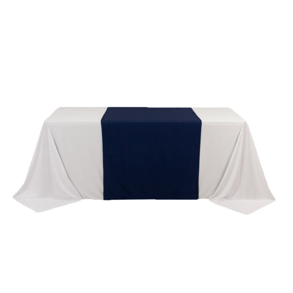 Scuba Polyester 36"x72" Wide Table Runner Navy Blue - Wrinkle - Free Trade Show Table Linen - Bell Racket Store