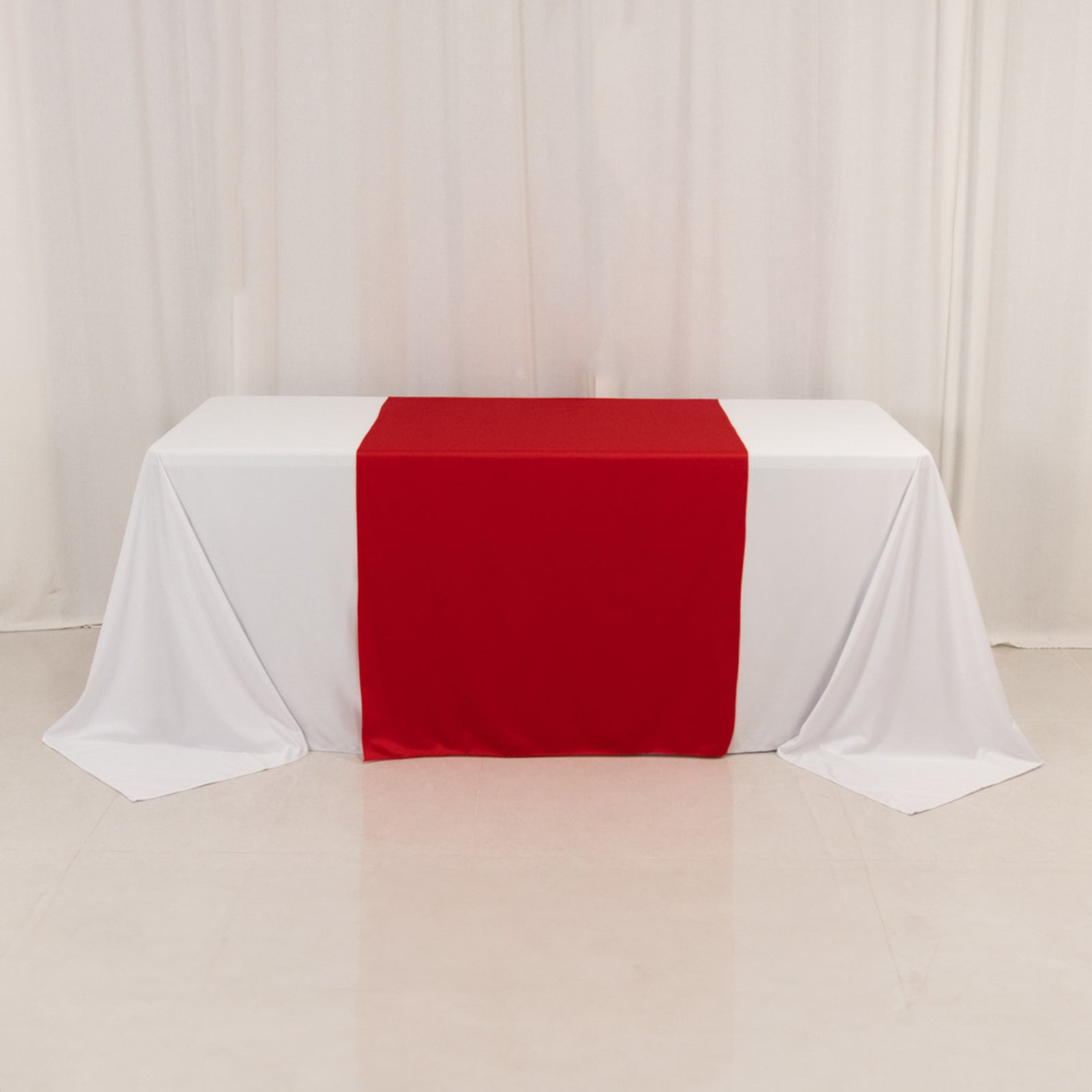 Scuba Polyester 36"x72" Wide Table Runner Red - Wrinkle - Free Trade Show Table Linen - Bell Racket Store