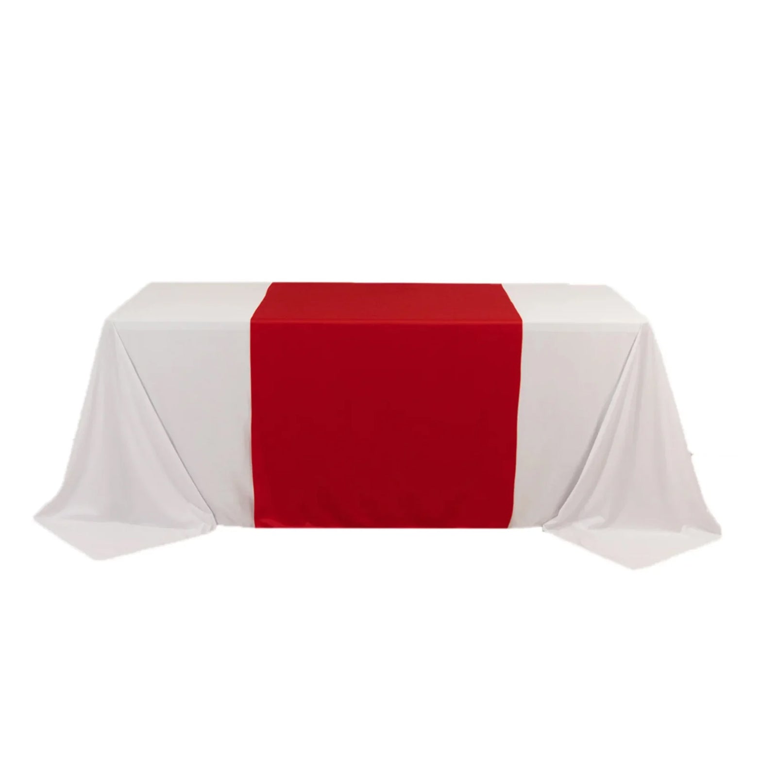 Scuba Polyester 36"x72" Wide Table Runner Red - Wrinkle - Free Trade Show Table Linen - Bell Racket Store