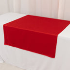Scuba Polyester 36"x72" Wide Table Runner Red - Wrinkle - Free Trade Show Table Linen - Bell Racket Store