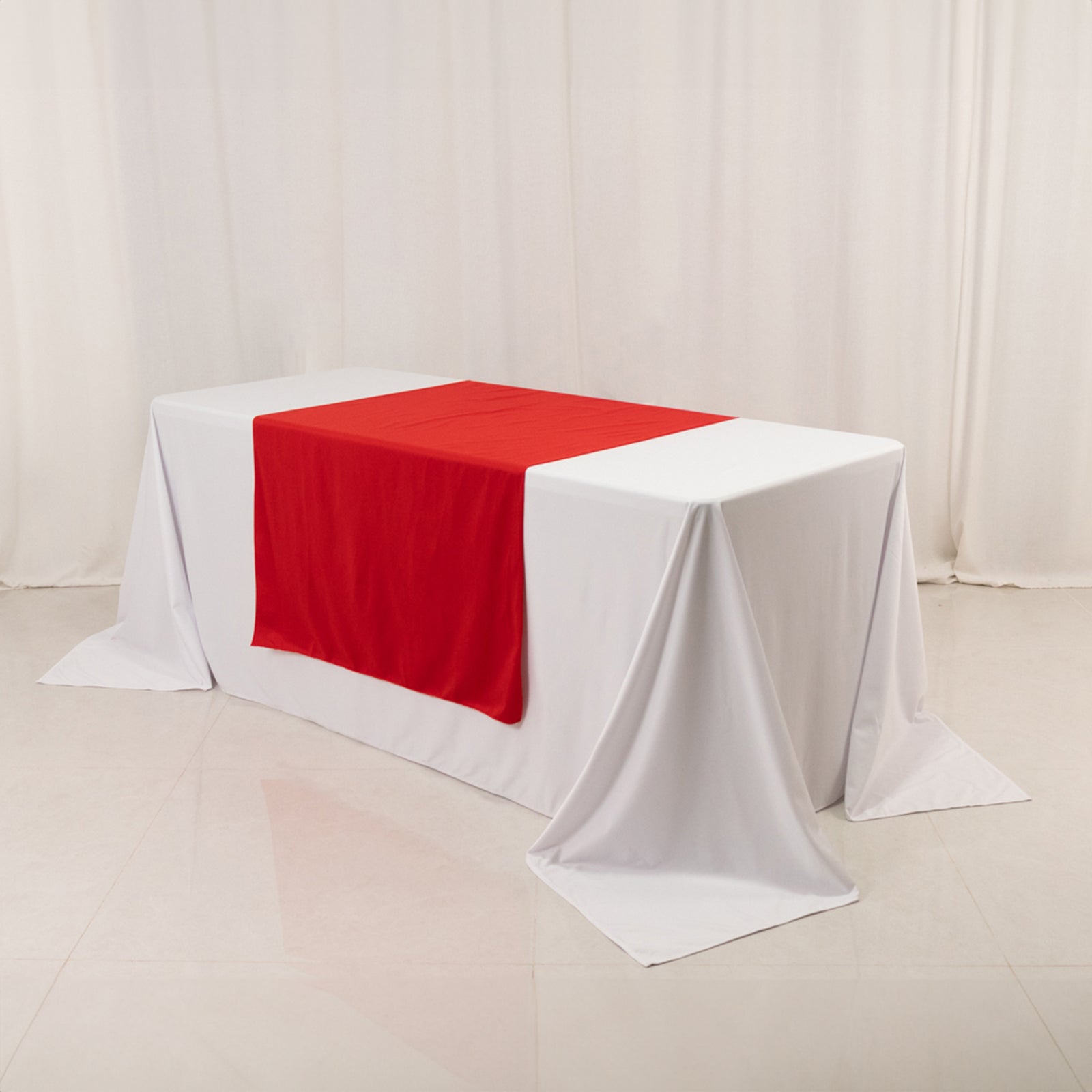 Scuba Polyester 36"x72" Wide Table Runner Red - Wrinkle - Free Trade Show Table Linen - Bell Racket Store