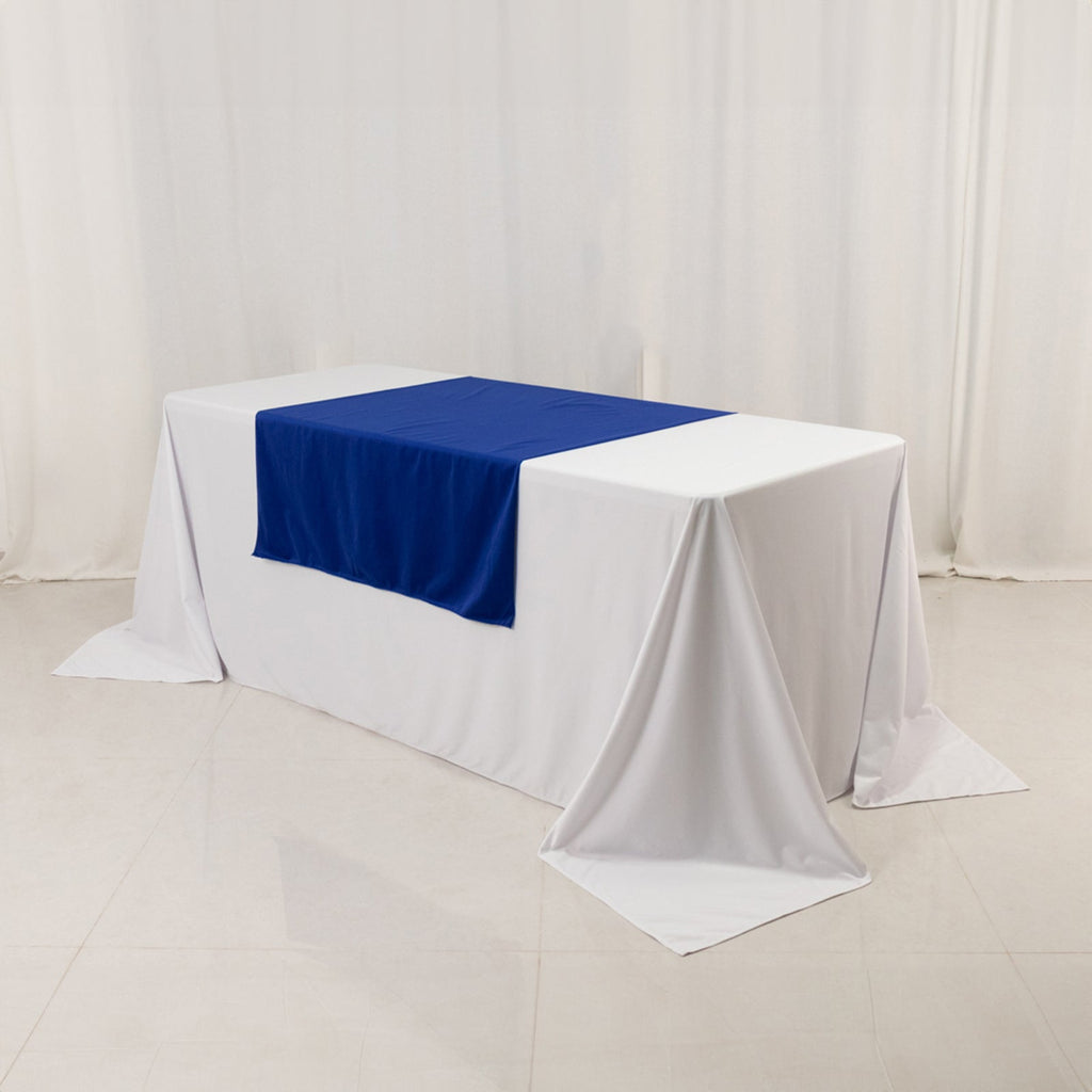 Scuba Polyester 36"x72" Wide Table Runner Royal Blue - Wrinkle - Free Trade Show Table Linen - Bell Racket Store