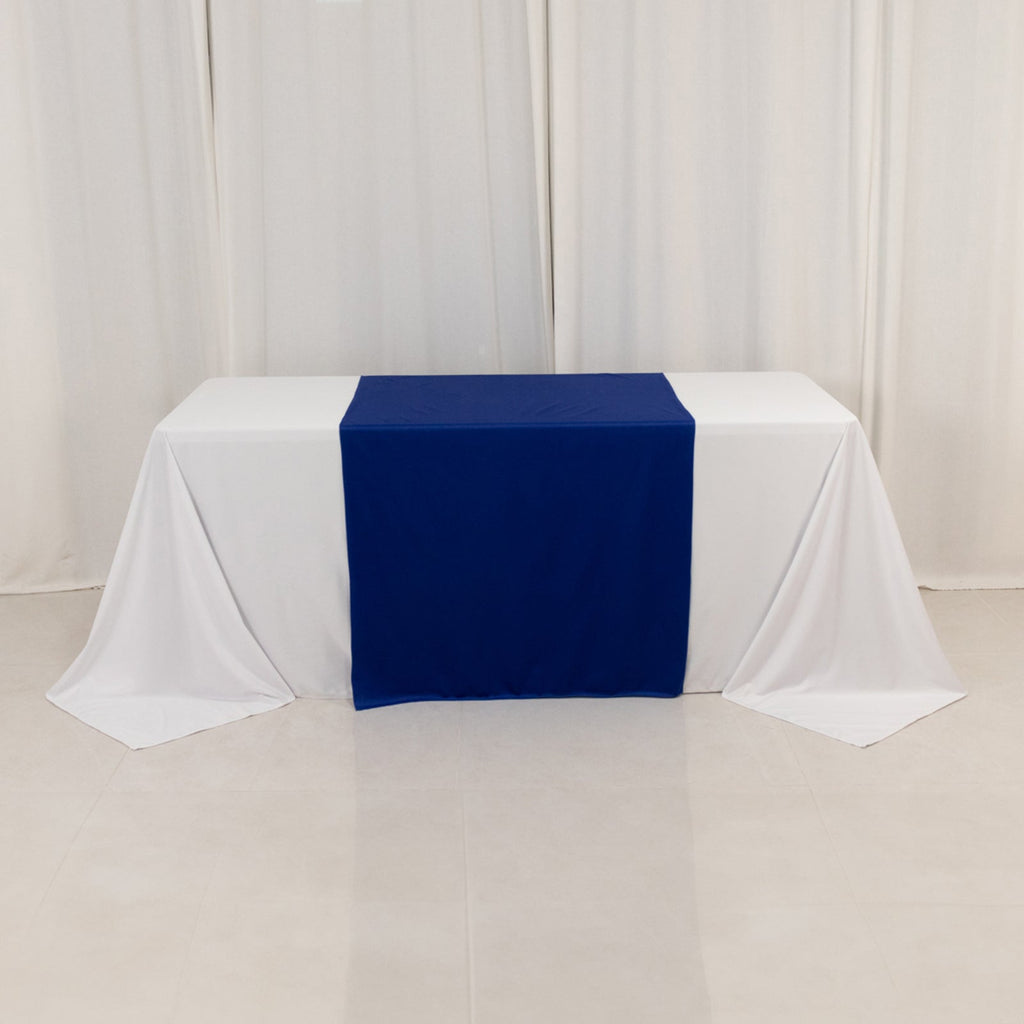 Scuba Polyester 36"x72" Wide Table Runner Royal Blue - Wrinkle - Free Trade Show Table Linen - Bell Racket Store