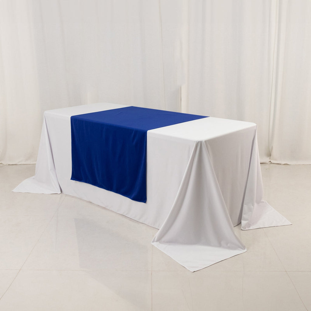 Scuba Polyester 36"x72" Wide Table Runner Royal Blue - Wrinkle - Free Trade Show Table Linen - Bell Racket Store