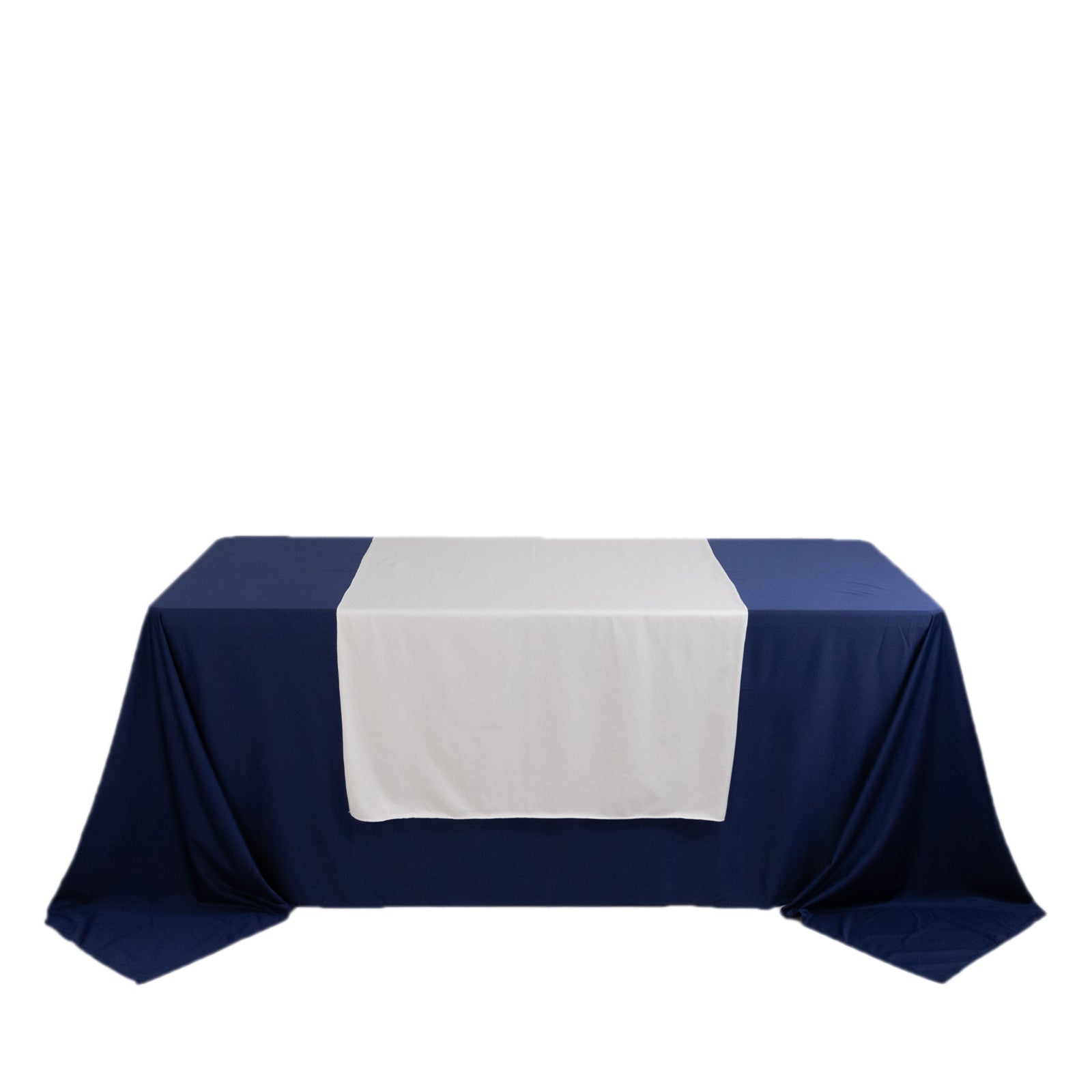 Scuba Polyester 36"x72" Wide Table Runner White - Wrinkle - Free Trade Show Table Linen for Events & Exhibits - Bell Racket Store
