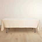 Scuba Rectangular 60"x102" Tablecloth Beige - Wrinkle Free & Stain Resistant Table Cover - Bell Racket Store