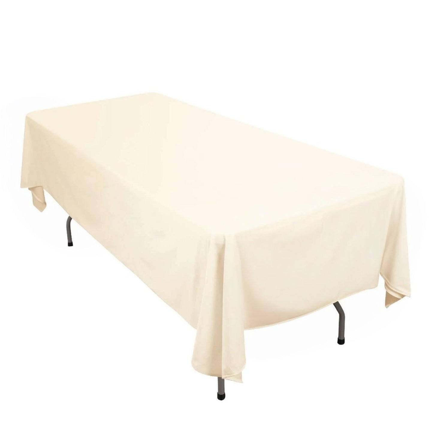 Scuba Rectangular 60"x102" Tablecloth Beige - Wrinkle Free & Stain Resistant Table Cover - Bell Racket Store