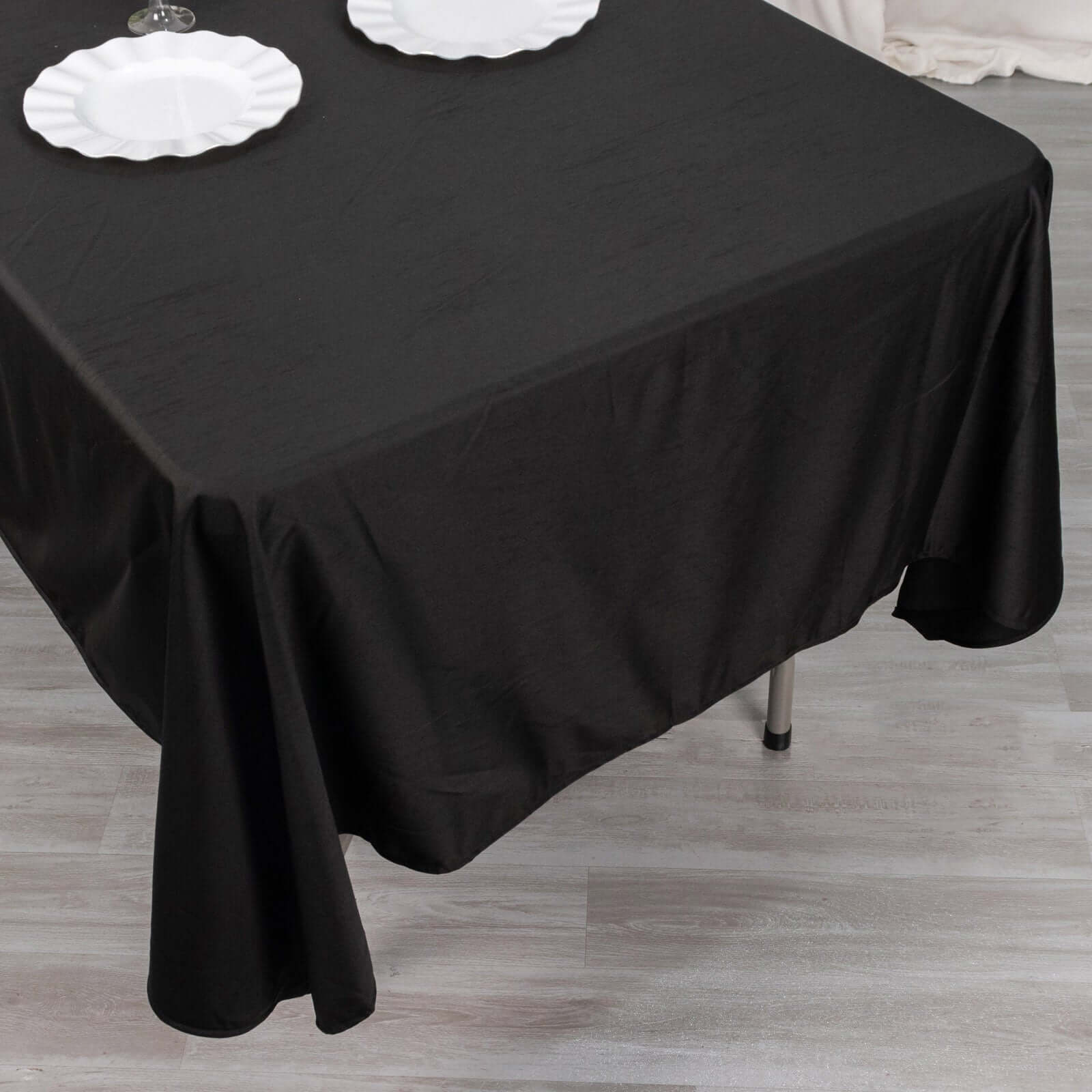 Scuba Rectangular 60"x102" Tablecloth Black - Wrinkle Free & Stain Resistant Table Cover for Weddings and Banquets - Bell Racket Store