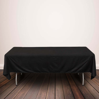 Scuba Rectangular 60"x102" Tablecloth Black - Wrinkle Free & Stain Resistant Table Cover for Weddings and Banquets - Bell Racket Store