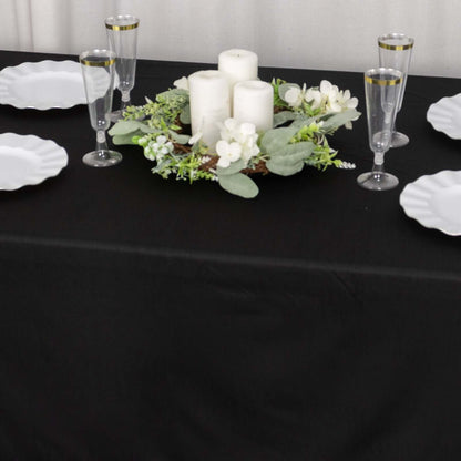 Scuba Rectangular 60"x102" Tablecloth Black - Wrinkle Free & Stain Resistant Table Cover for Weddings and Banquets - Bell Racket Store