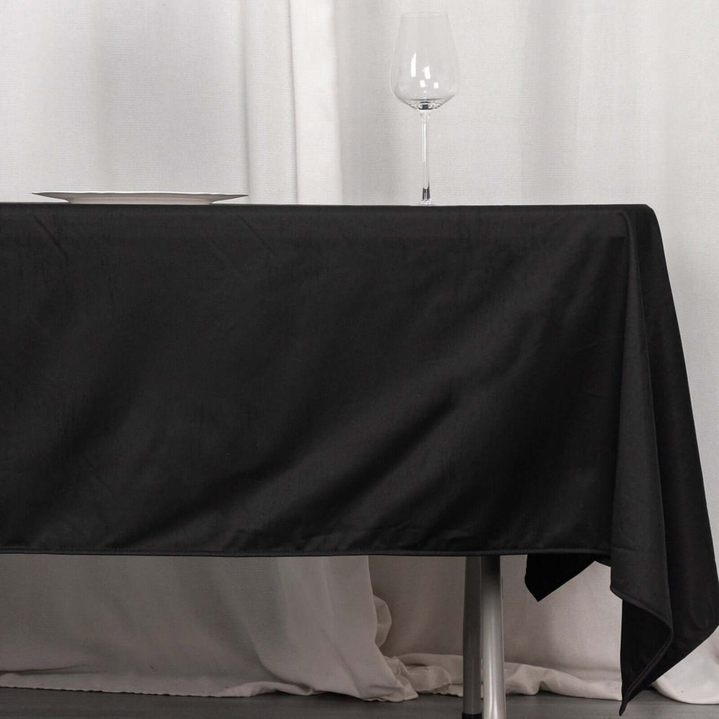 Scuba Rectangular 60"x102" Tablecloth Black - Wrinkle Free & Stain Resistant Table Cover for Weddings and Banquets - Bell Racket Store