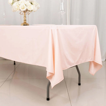 Scuba Rectangular 60"x102" Tablecloth Blush - Wrinkle Free & Stain Resistant Table Cover - Bell Racket Store