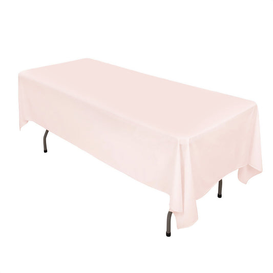 Scuba Rectangular 60"x102" Tablecloth Blush - Wrinkle Free & Stain Resistant Table Cover - Bell Racket Store