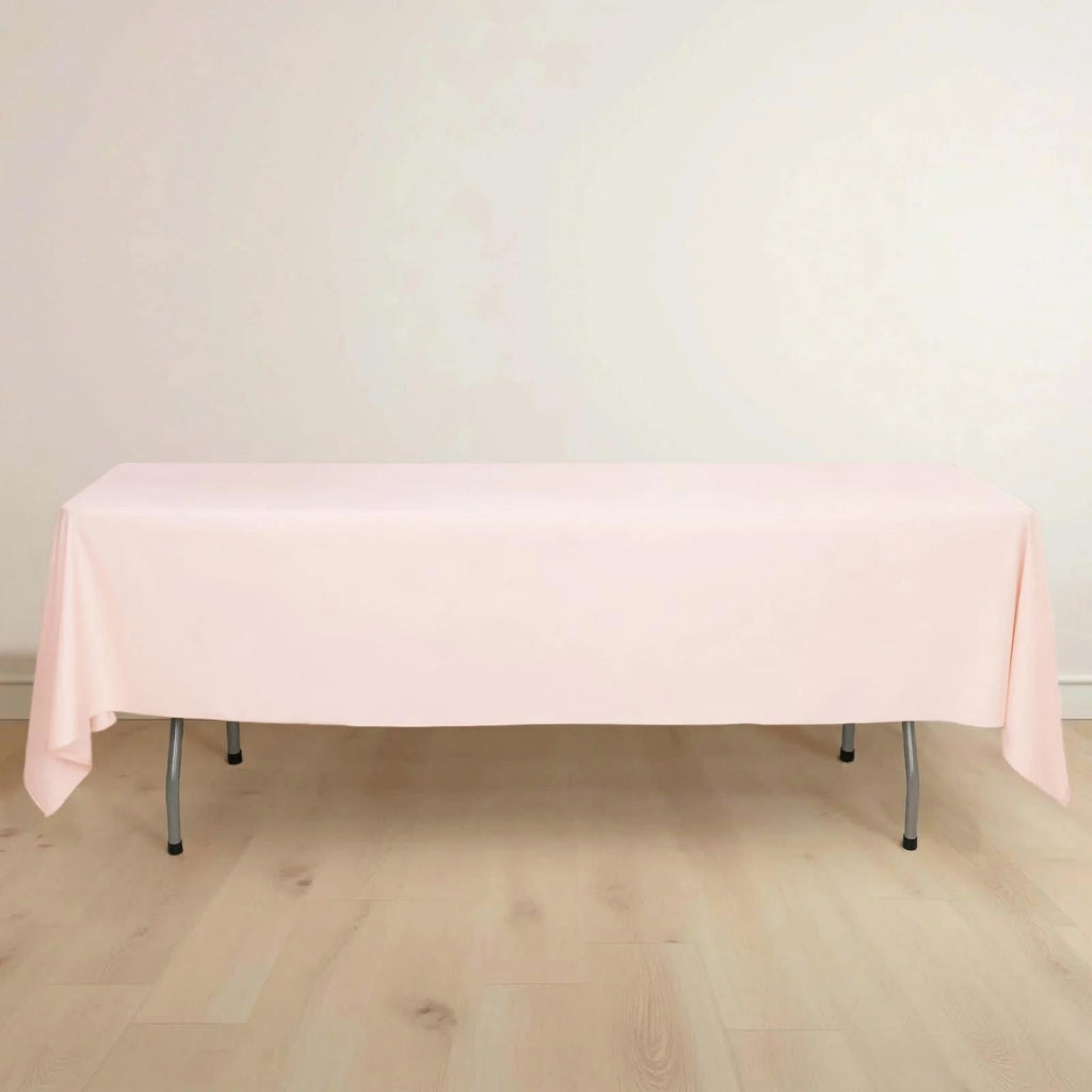 Scuba Rectangular 60"x102" Tablecloth Blush - Wrinkle Free & Stain Resistant Table Cover - Bell Racket Store