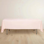 Scuba Rectangular 60"x102" Tablecloth Blush - Wrinkle Free & Stain Resistant Table Cover - Bell Racket Store
