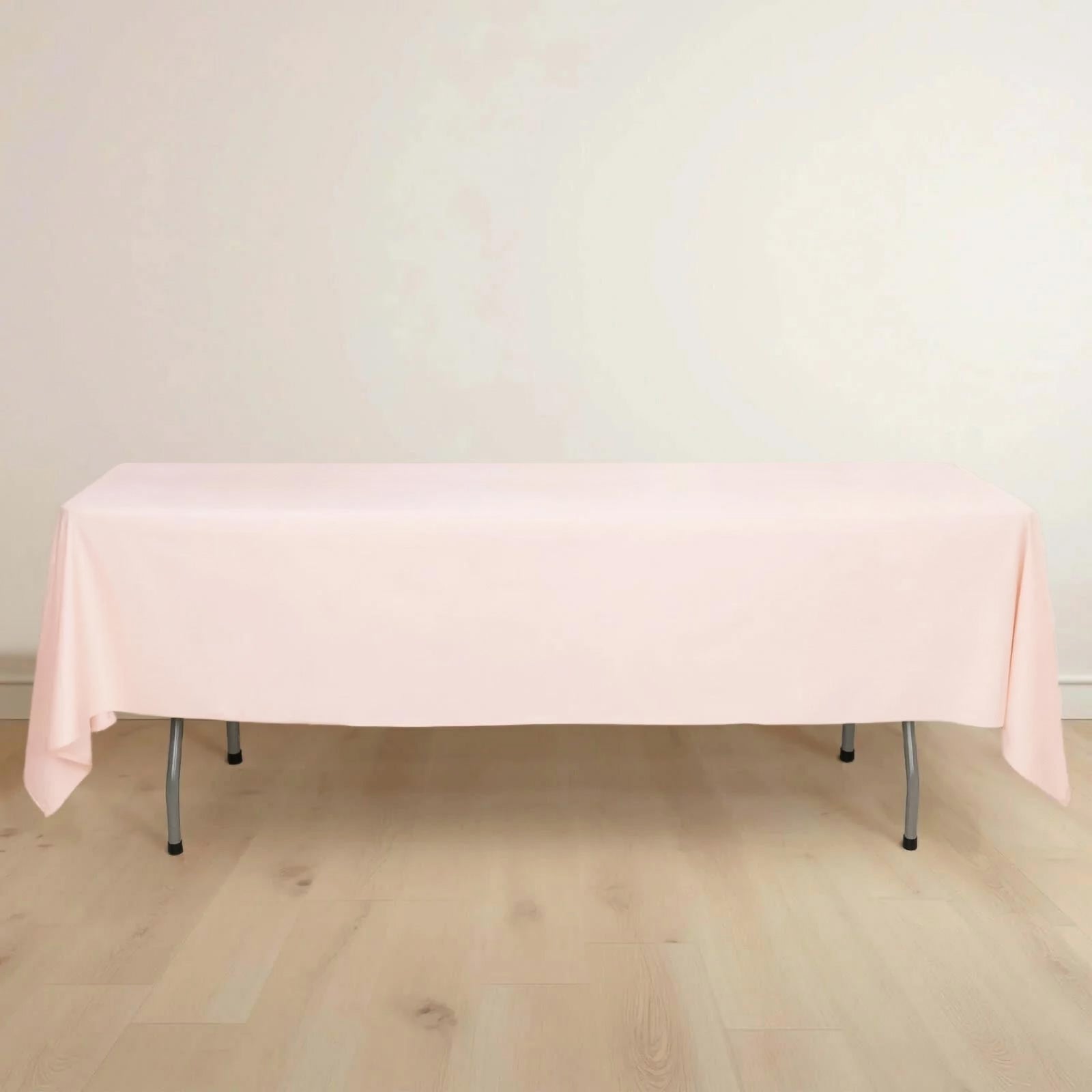 Scuba Rectangular 60"x102" Tablecloth Blush - Wrinkle Free & Stain Resistant Table Cover - Bell Racket Store
