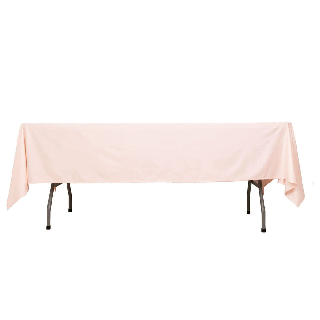 Scuba Rectangular 60"x102" Tablecloth Blush - Wrinkle Free & Stain Resistant Table Cover - Bell Racket Store