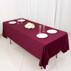 Scuba Rectangular 60"x102" Tablecloth Burgundy - Wrinkle Free & Stain Resistant Table Cover - Bell Racket Store