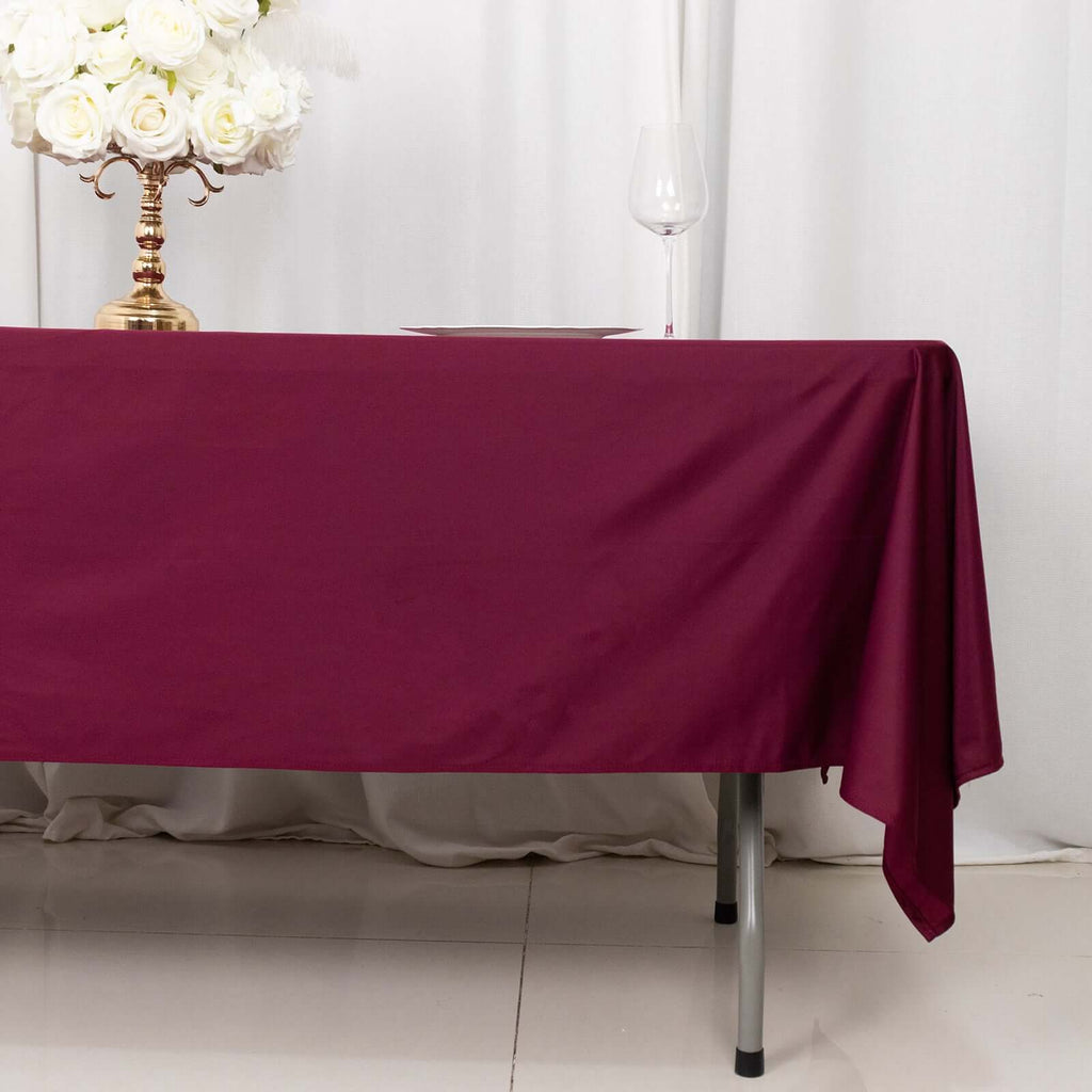 Scuba Rectangular 60"x102" Tablecloth Burgundy - Wrinkle Free & Stain Resistant Table Cover - Bell Racket Store