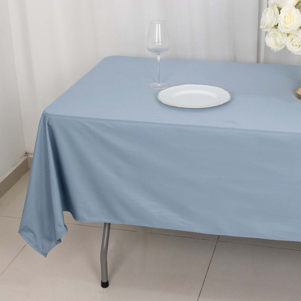 Scuba Rectangular 60"x102" Tablecloth Dusty Blue - Wrinkle Free & Stain Resistant Table Cover - Bell Racket Store