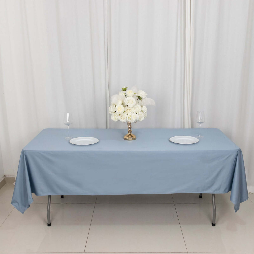 Scuba Rectangular 60"x102" Tablecloth Dusty Blue - Wrinkle Free & Stain Resistant Table Cover - Bell Racket Store